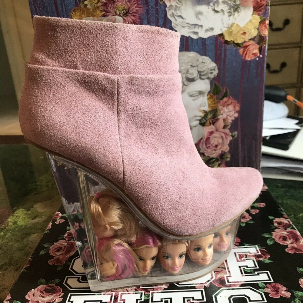 Pink Jeffrey Campbell Icy Doll Head Ankle Boots